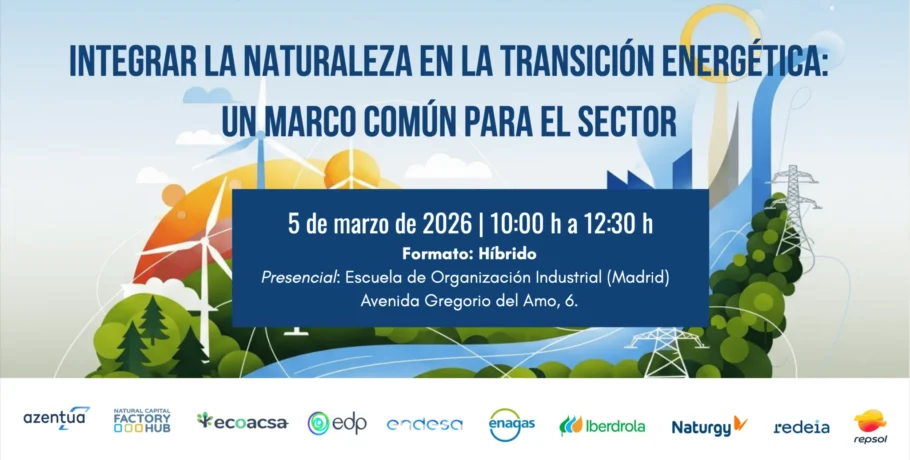 Banner evento Integrar la naturaleza en la transición energética